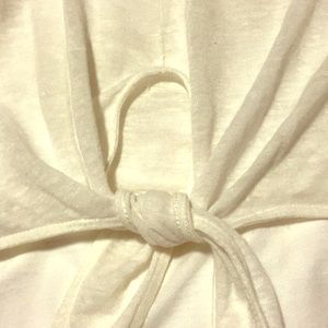 H&M Cream Burnout Tie-waist Tee size Medium
